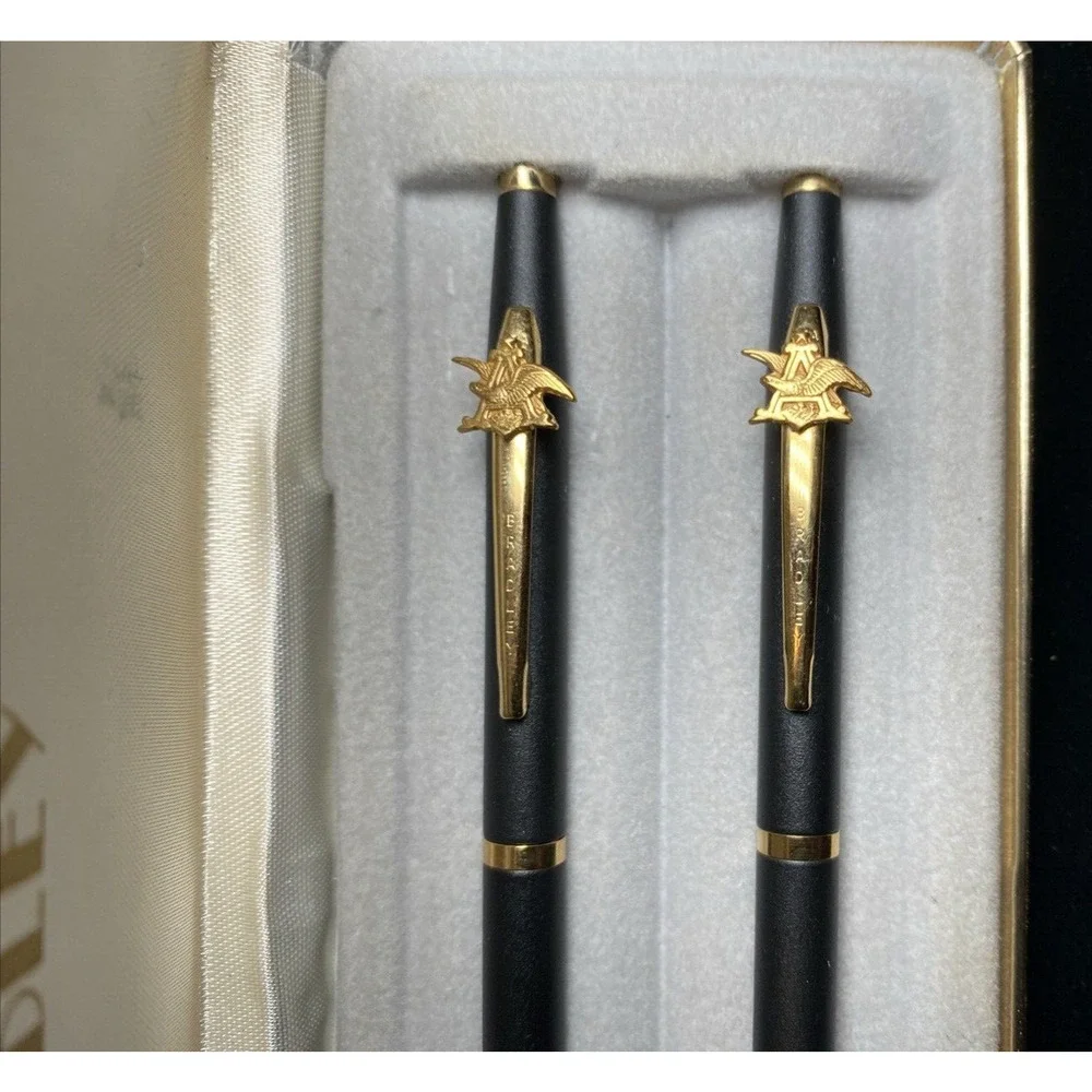 Vintage Anheuser-Busch Beer Bar Bradley Ball Point Pen & Mechanical Pencil Set